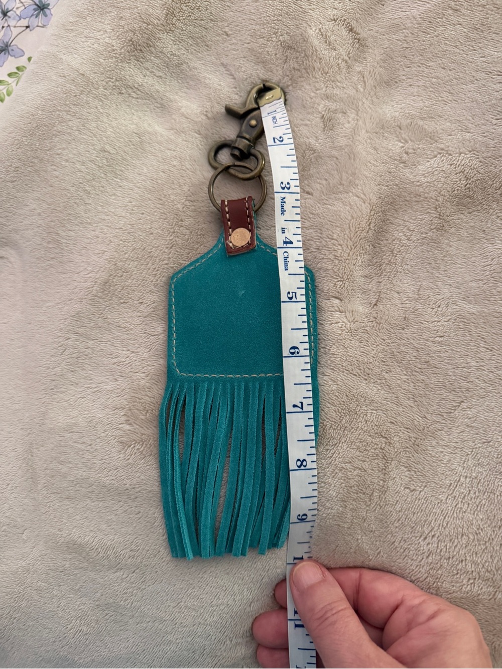 Myra Bag Leather Tassel Bag Charm Sunflower Tooled Made in India NWT - Picture 7 of 7